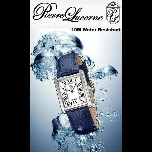 Iconic Pierre Lucerne 1888 Men Classic Tank Watch Black Band